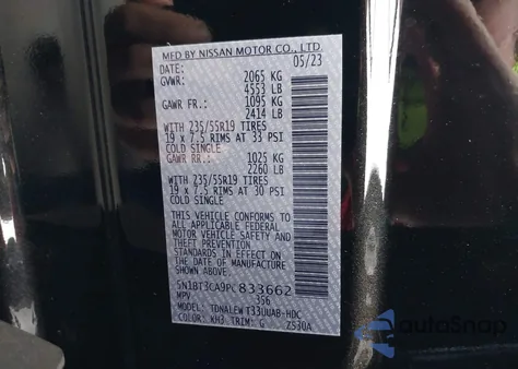 2023 Nissan Rogue Sl Fwd z USA, uszkodzony, nr VIN 5N1BT3CA9PC833662